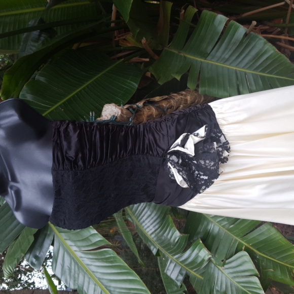 Vintage Dresses & Skirts - drop waist strapless  corset, assymetric  dress